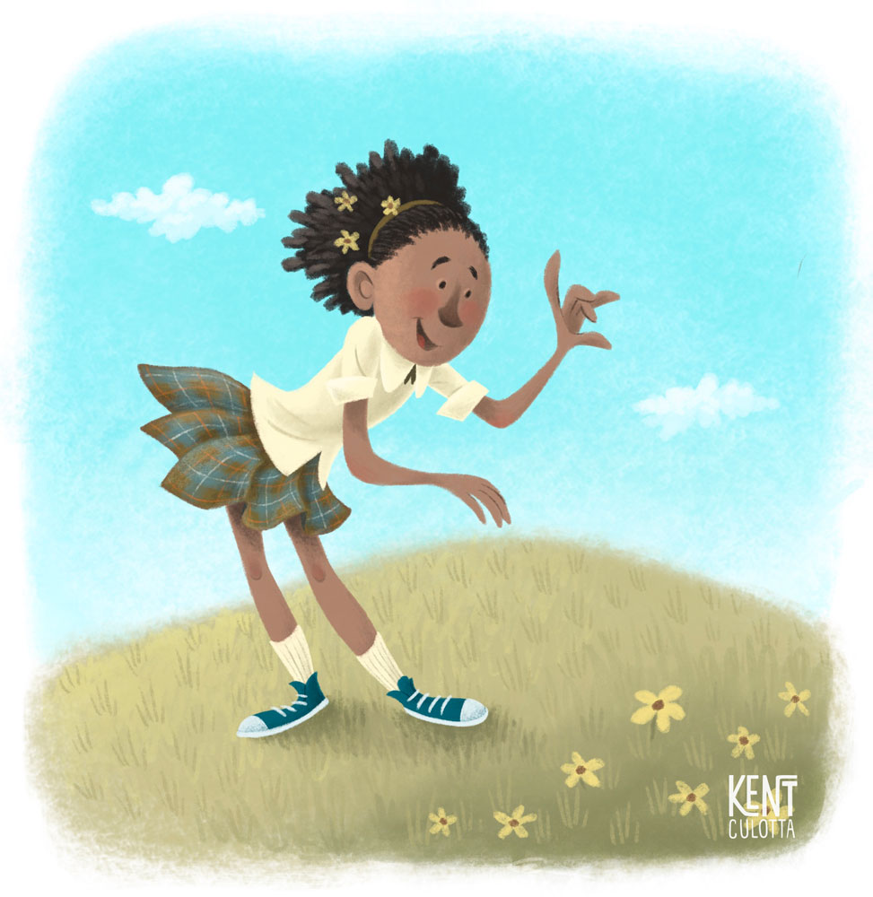 girl children's book illustration