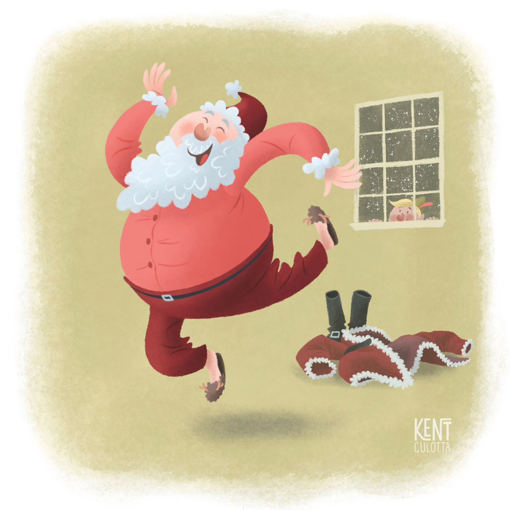 santa children's book illustration